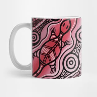 Aboriginal Art - Lizard Red Mug